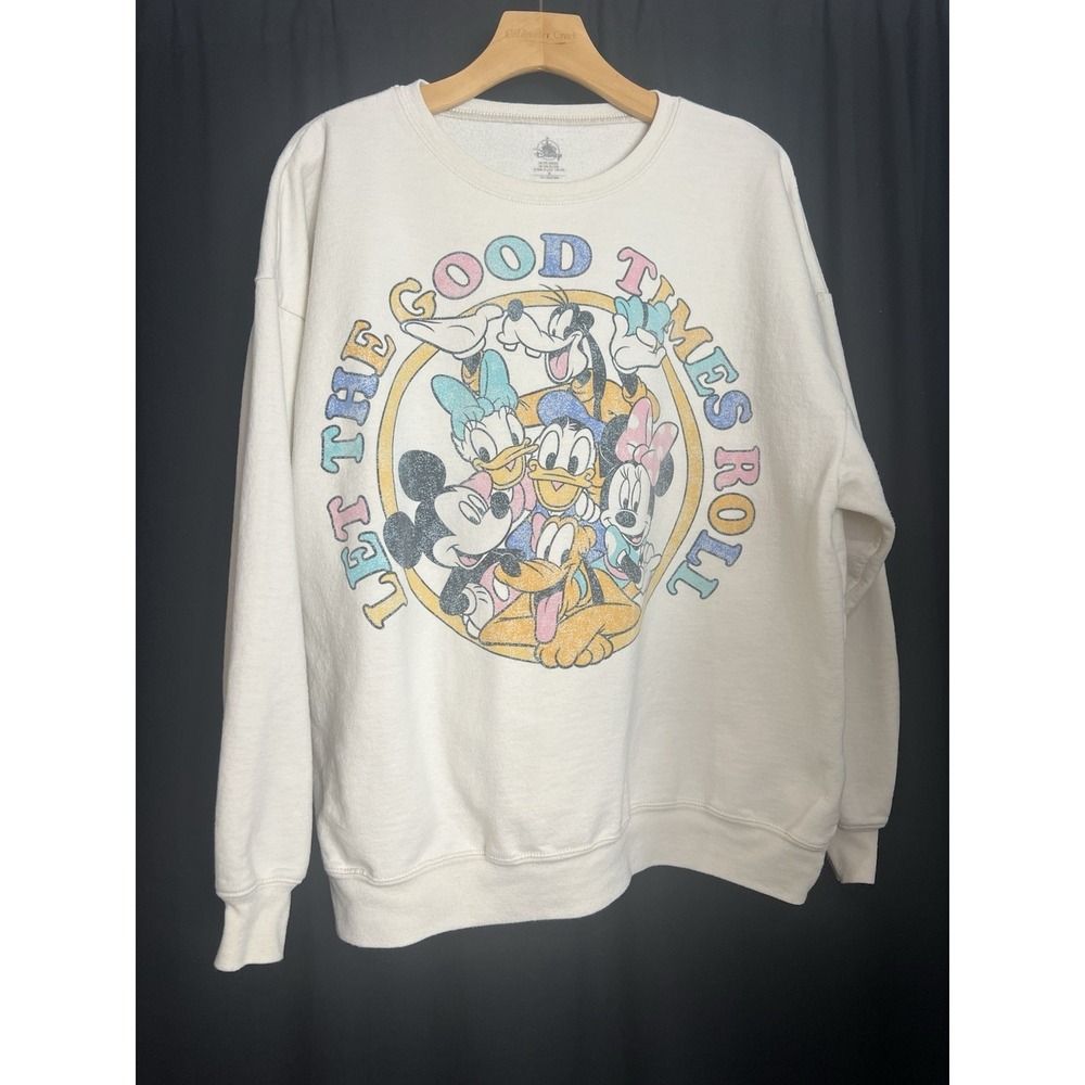 Disney Sweater Adult Size XL Faded Goofy Daffy Donald Duck Pullover Sweatshirt